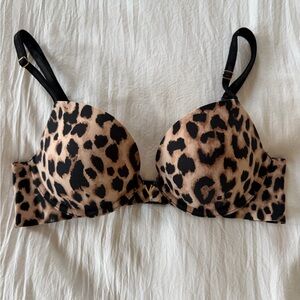 Victoria's Secret Black and Tan Leopard Bra